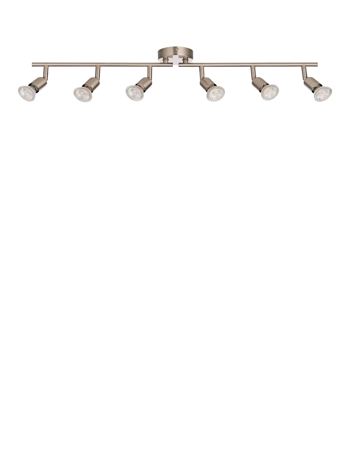 John Lewis Keely 6 spotlight ceiling bar brushed steel, imported from the UK