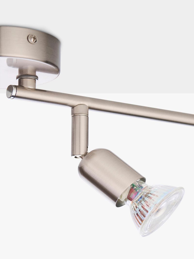 John Lewis Keely 6 spotlight ceiling bar brushed steel, imported from the UK