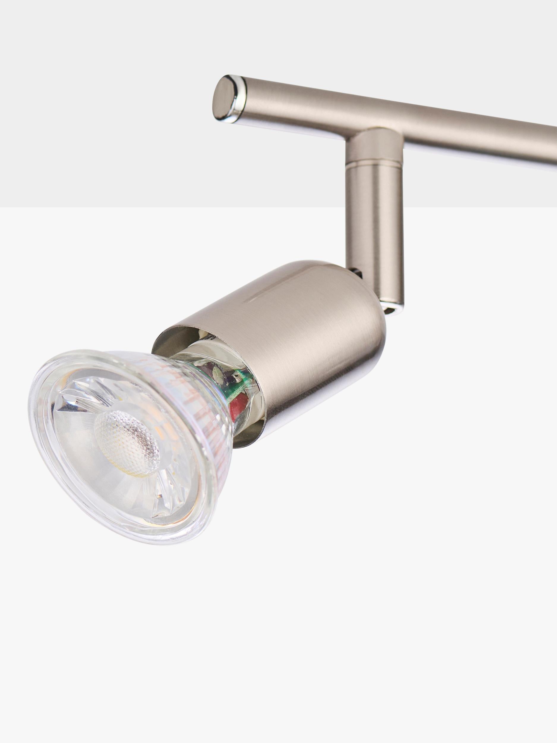 John Lewis Keely 6 spotlight ceiling bar brushed steel, imported from the UK