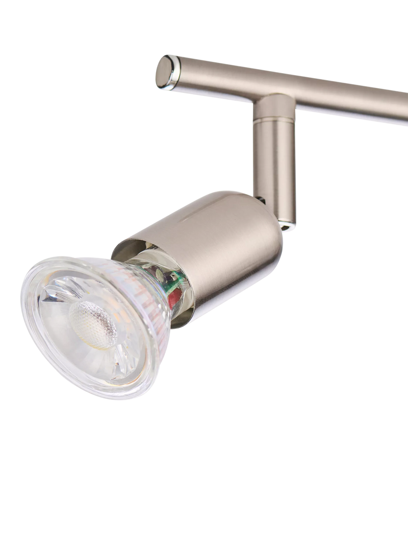 John Lewis Keely 6 spotlight ceiling bar brushed steel, imported from the UK