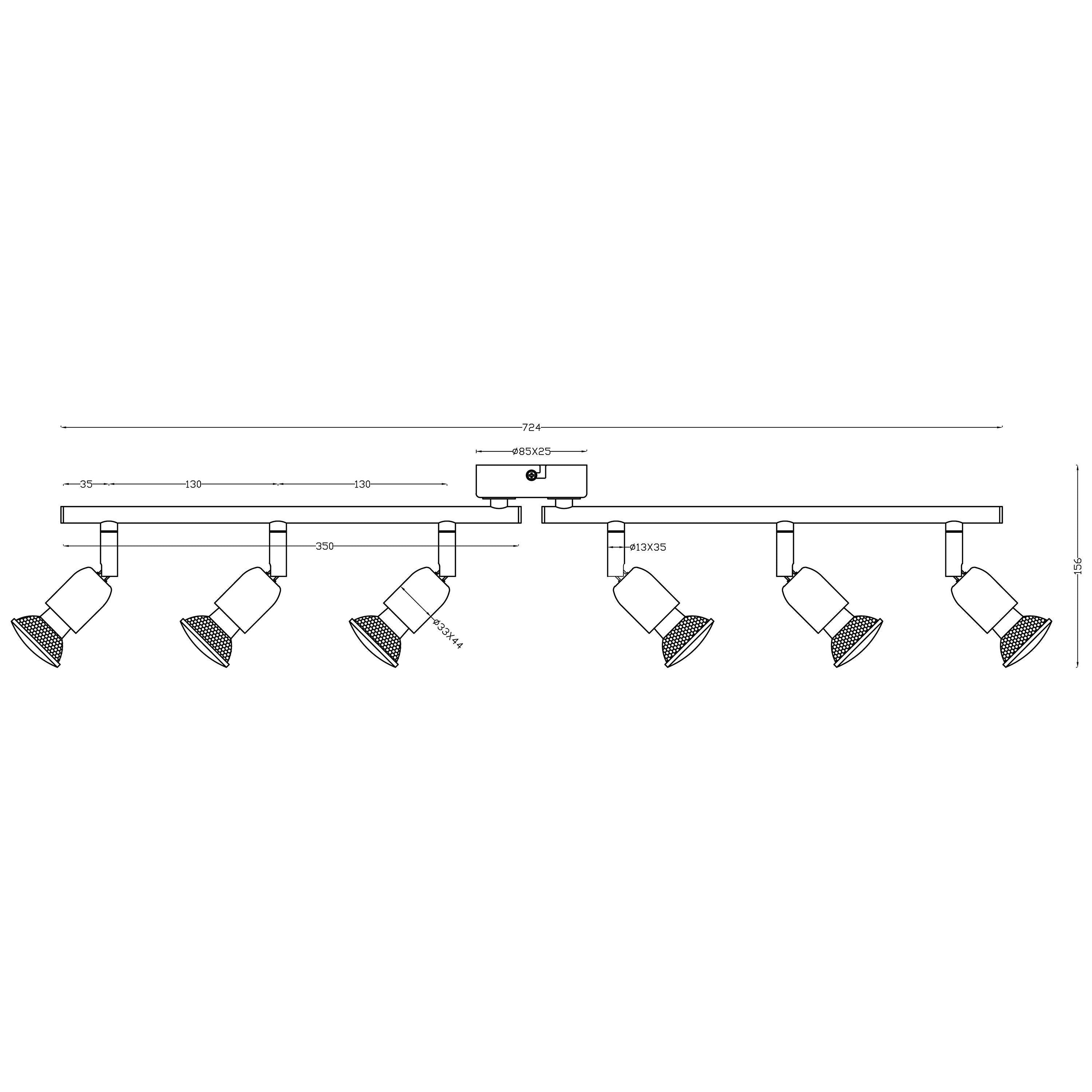 John Lewis Keely 6 spotlight ceiling bar brushed steel, imported from the UK