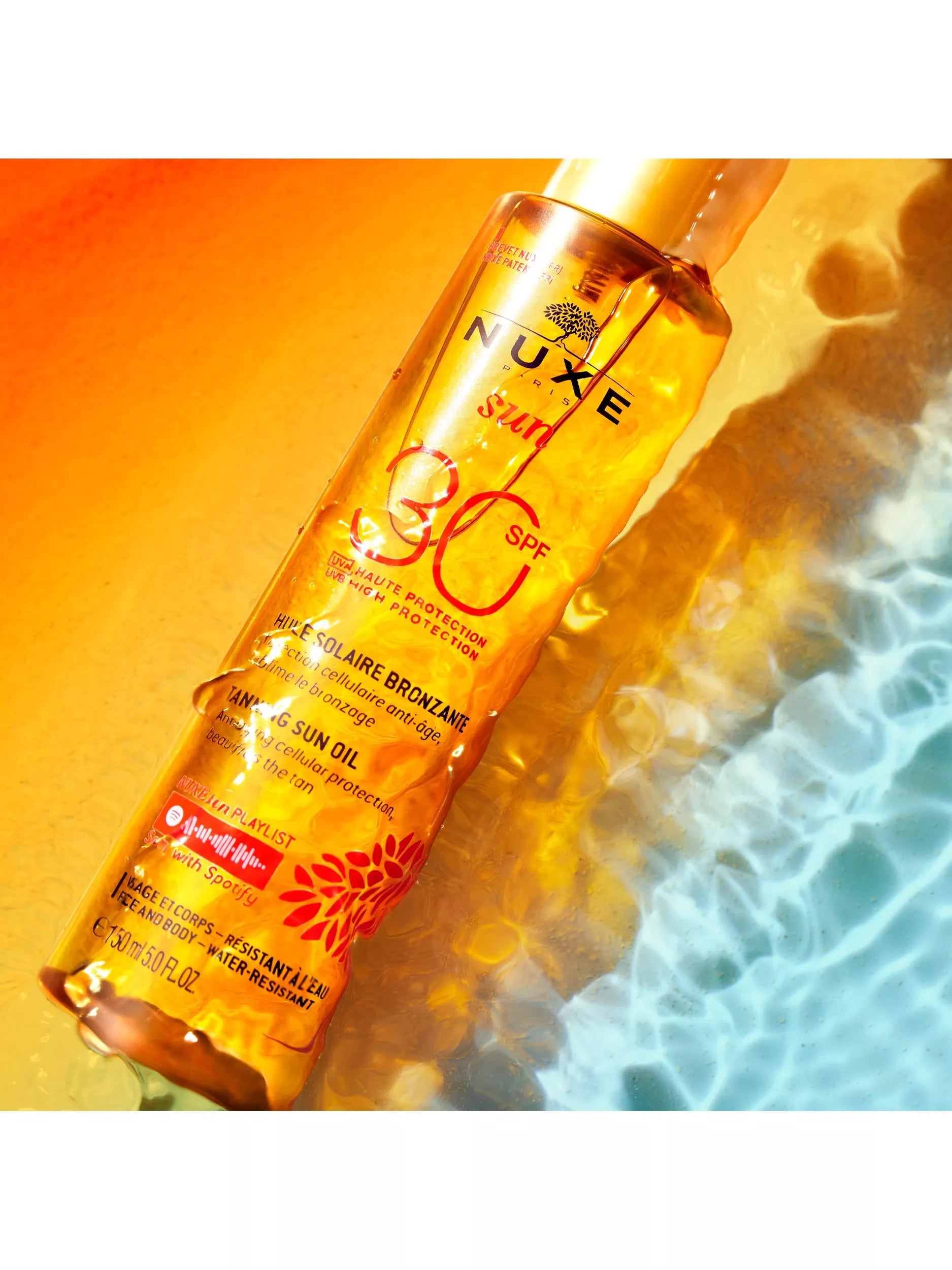 NUXE Sun Tanning Oil SPF 30 150ml, imported from the UK
