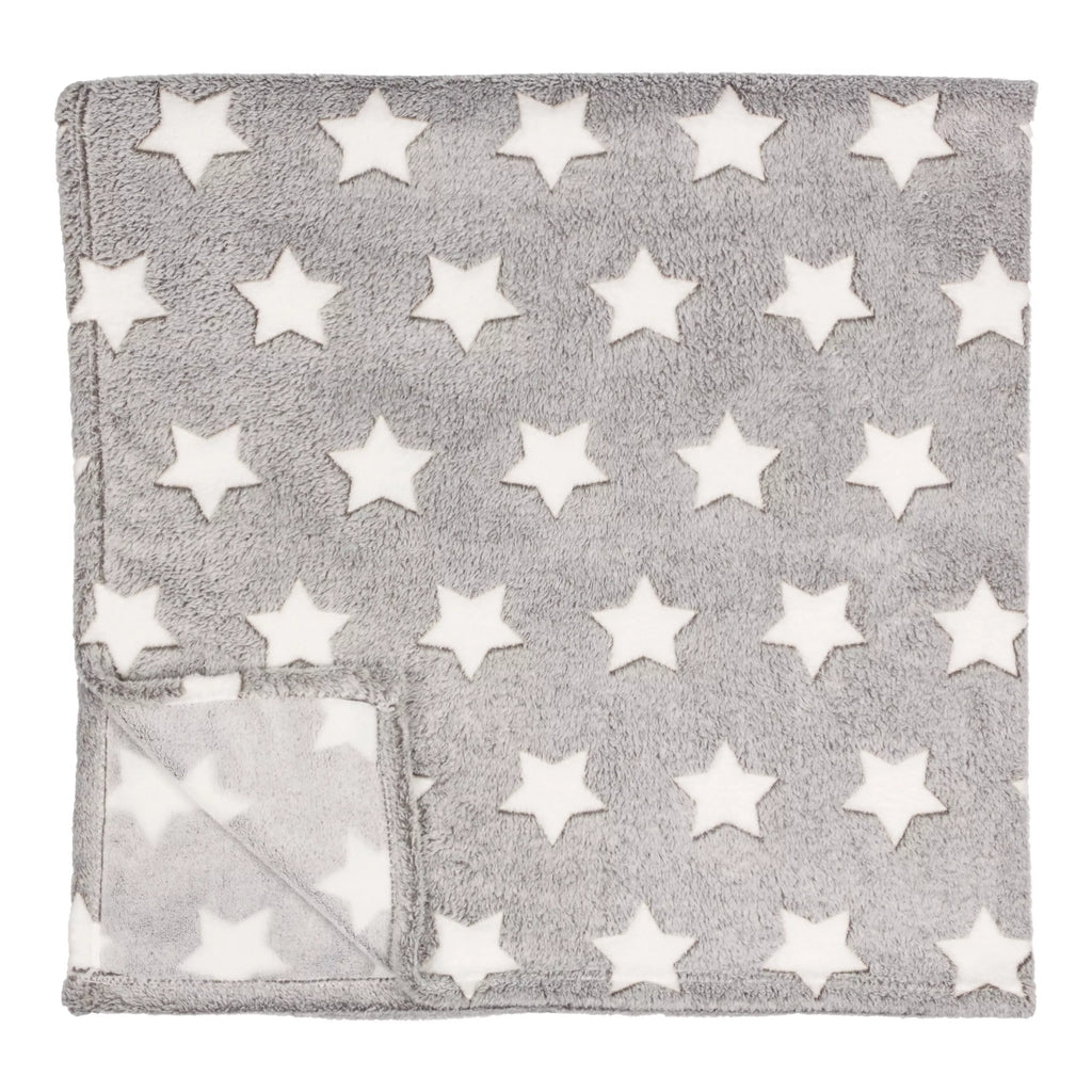 John Lewis Star Fleece Throw, Grey