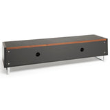 AVF Panorama PM160 TV stand with walnut veneer and chrome legs, imported from the UK