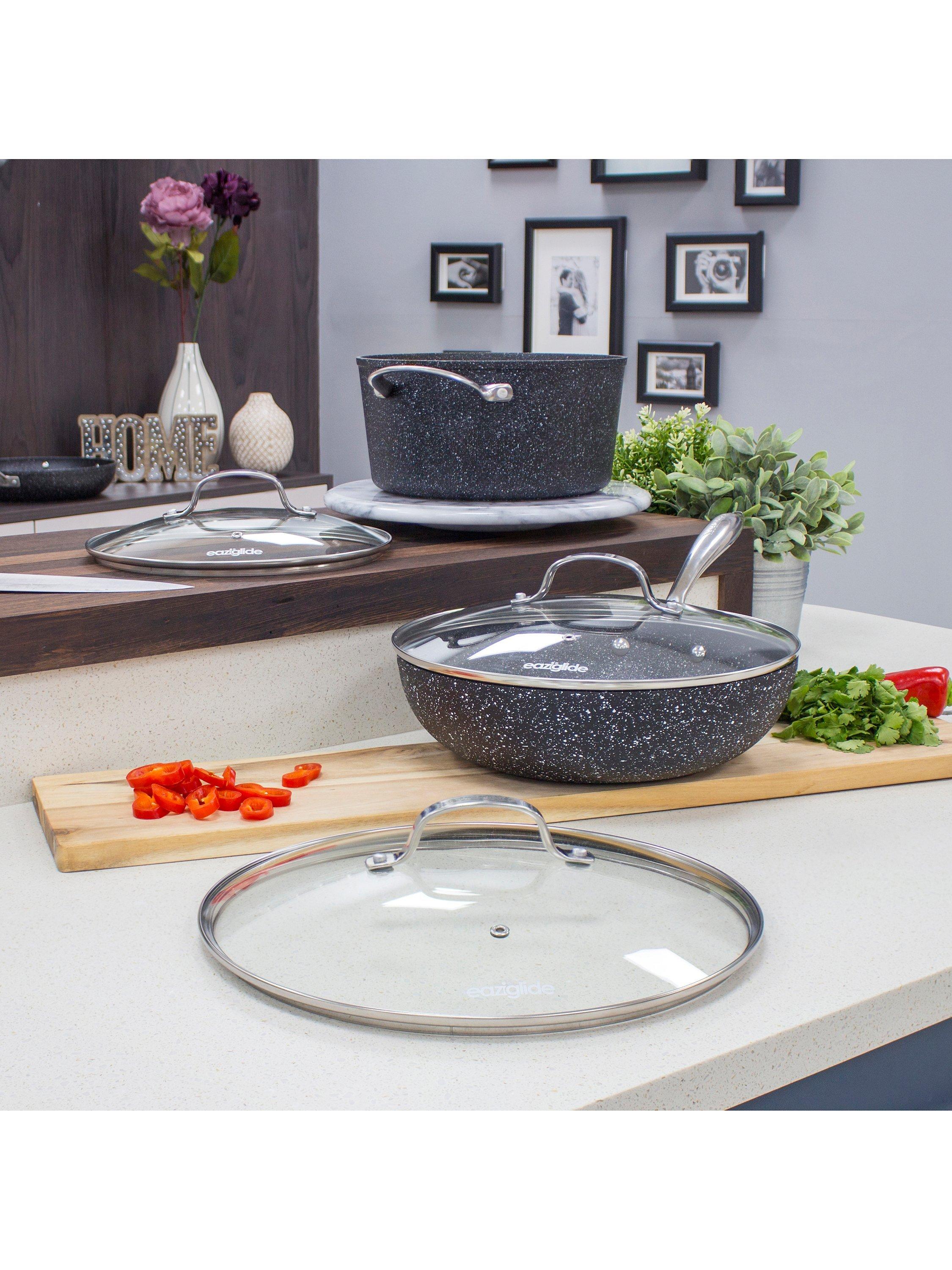 Eaziglide Glass Saucepan / Casserole Pan Lid, 24cm, Clear