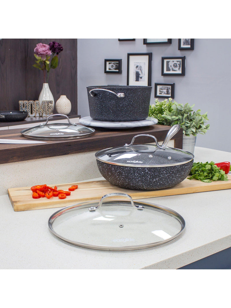 Eaziglide Glass Saucepan / Casserole Pan Lid, 24cm, Clear