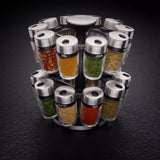 Cole & Mason filled spice rack carousel with 20 jars - British product
