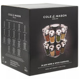Cole & Mason filled spice rack carousel with 20 jars - British product