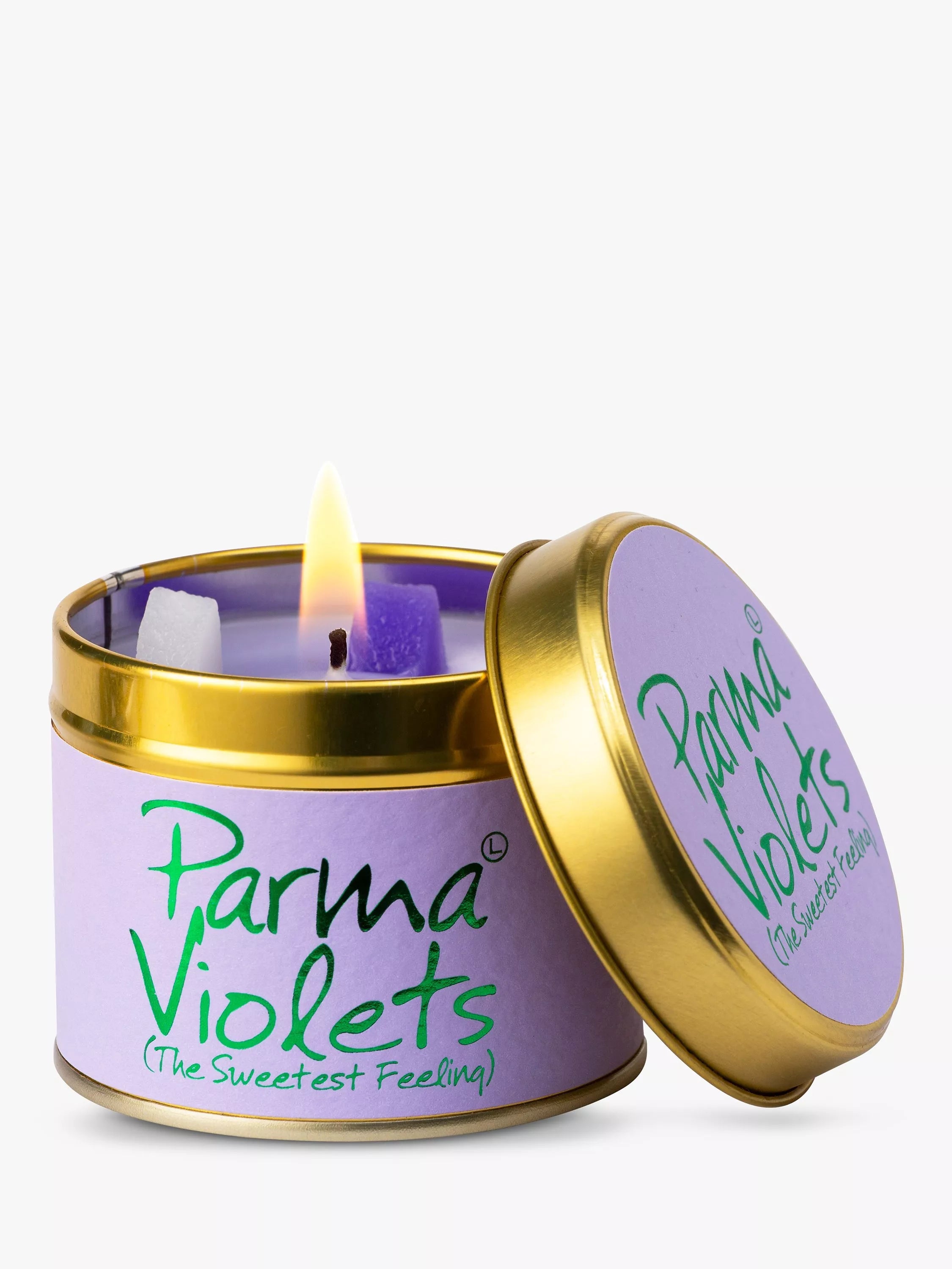 Lily-flame Parma Violets scented tin candle 230g, UK version