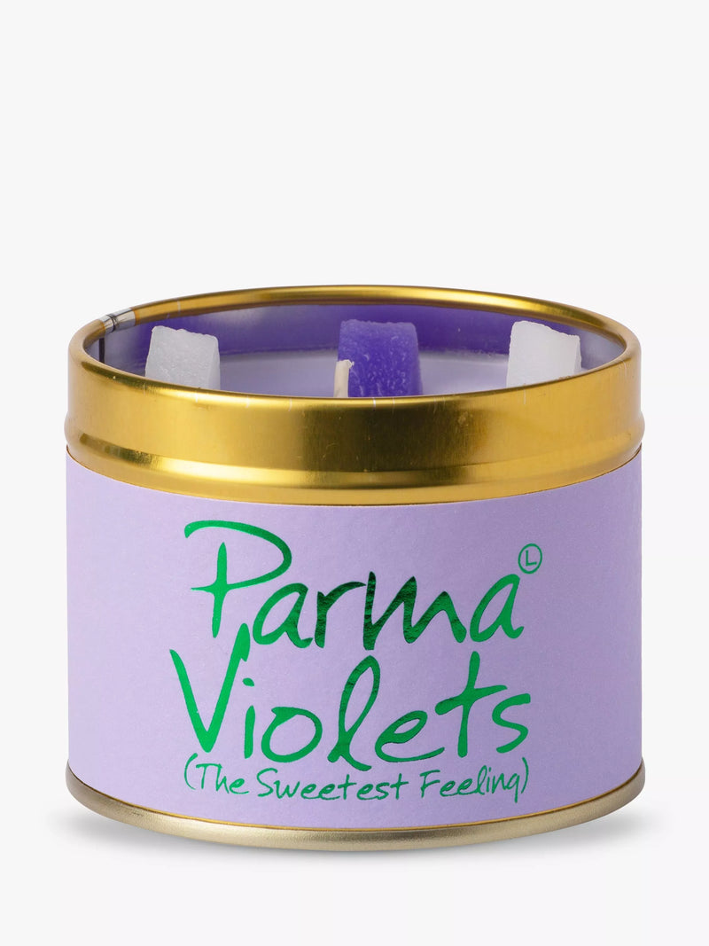 Lily-flame Parma Violets scented tin candle 230g, UK version