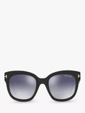 TOM FORD Beatrix-02 square sunglasses mirrored grey lenses, UK version