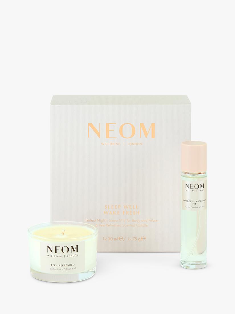 NEOM Wellbeing London day and night gift set with candle and mist, UK version