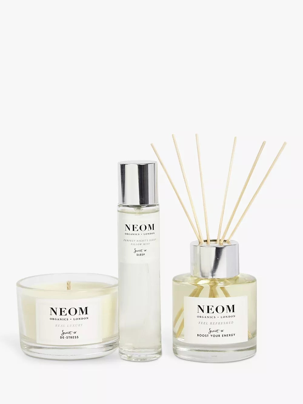 NEOM London wellbeing set reed diffuser candle pillow mist imported from UK