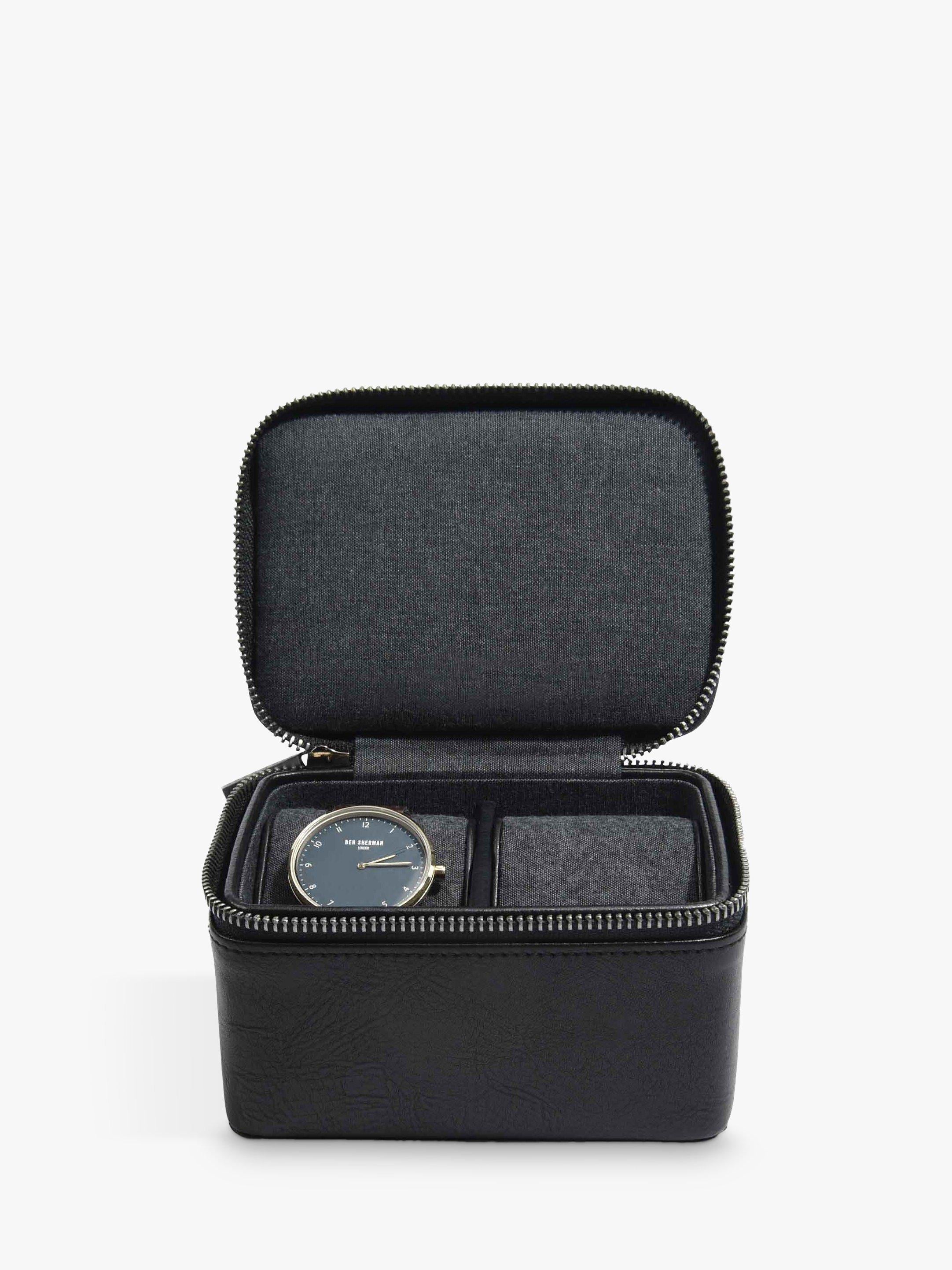Stackers Double Watch Box for secure storage of two watches (British brand)