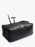 Soft wash bag with lined interior and gunmetal zip for travel (British product)