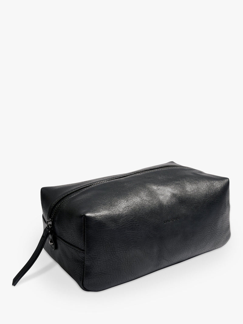 Soft wash bag with lined interior and gunmetal zip for travel (British product)