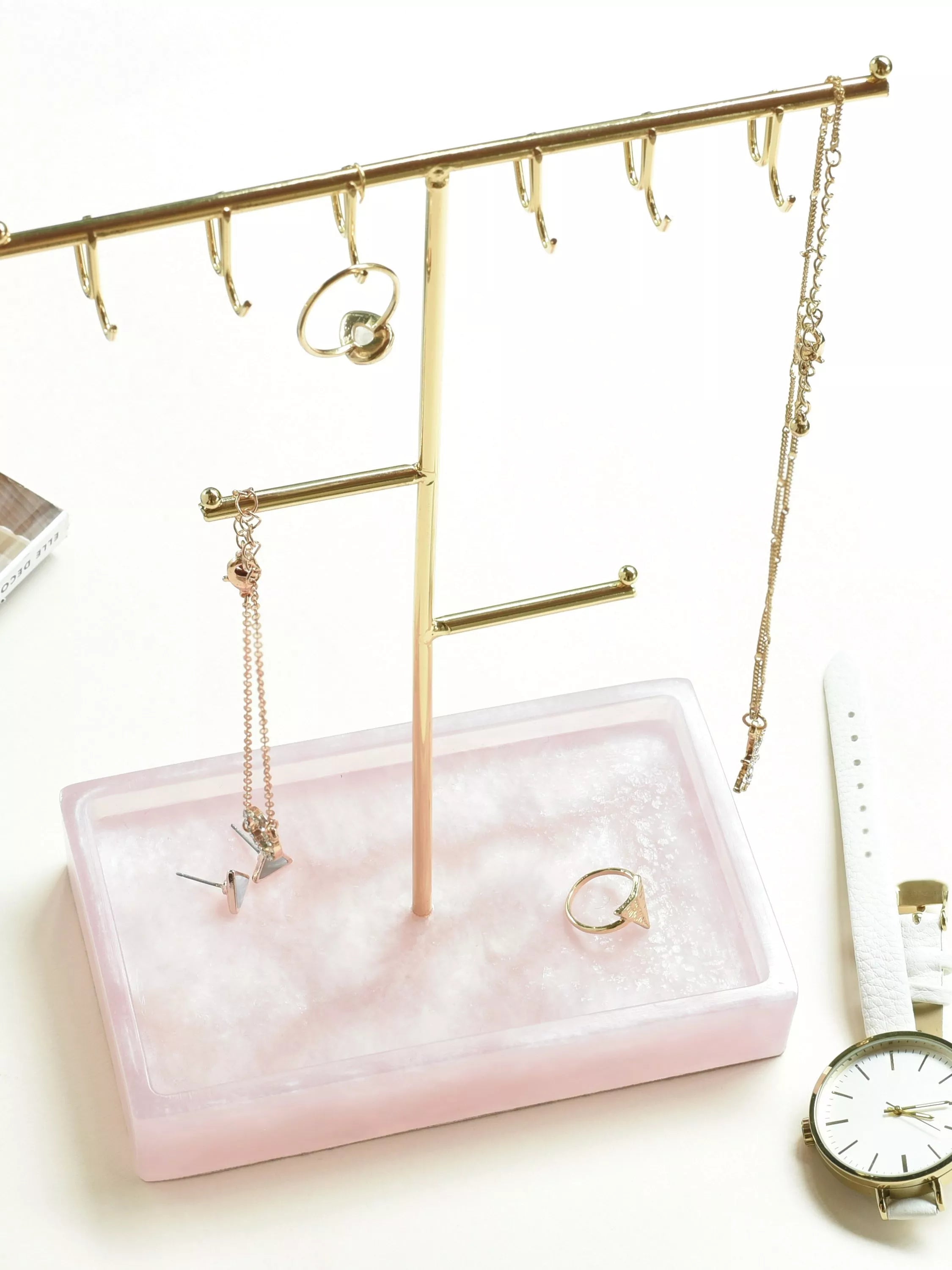Stackers Rose T-Bar jewellery stand, imported from the UK