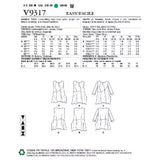Vogue sewing pattern 9317 for women's tops, UK version