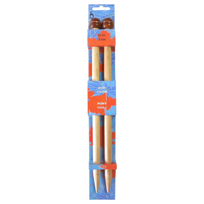 Pony Maple Single Point Knitting Needles 35cm