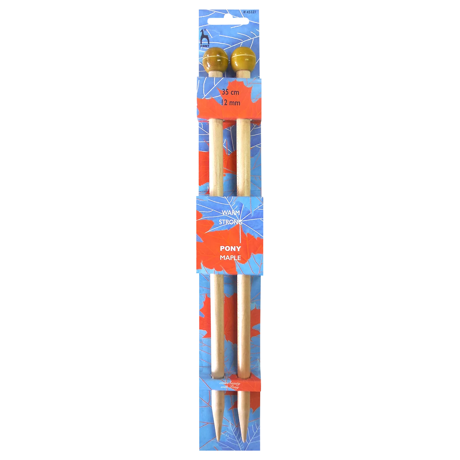 Pony Maple Single Point Knitting Needles 35cm