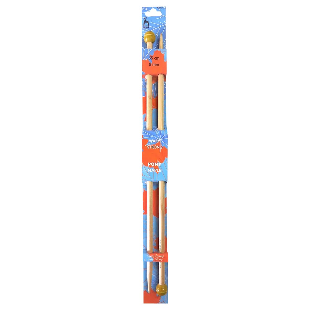 Pony Maple Single Point Knitting Needles 35cm