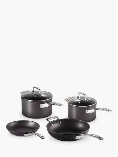 John Lewis Toughened Non-Stick Cookware Pan Set with 20cm and 26cm Pans, Glass Lids, 4 Pieces- Buy online at McGrocer