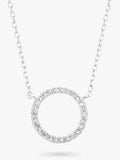 Estella Bartlett pave cubic zirconia circle pendant necklace silver, UK version