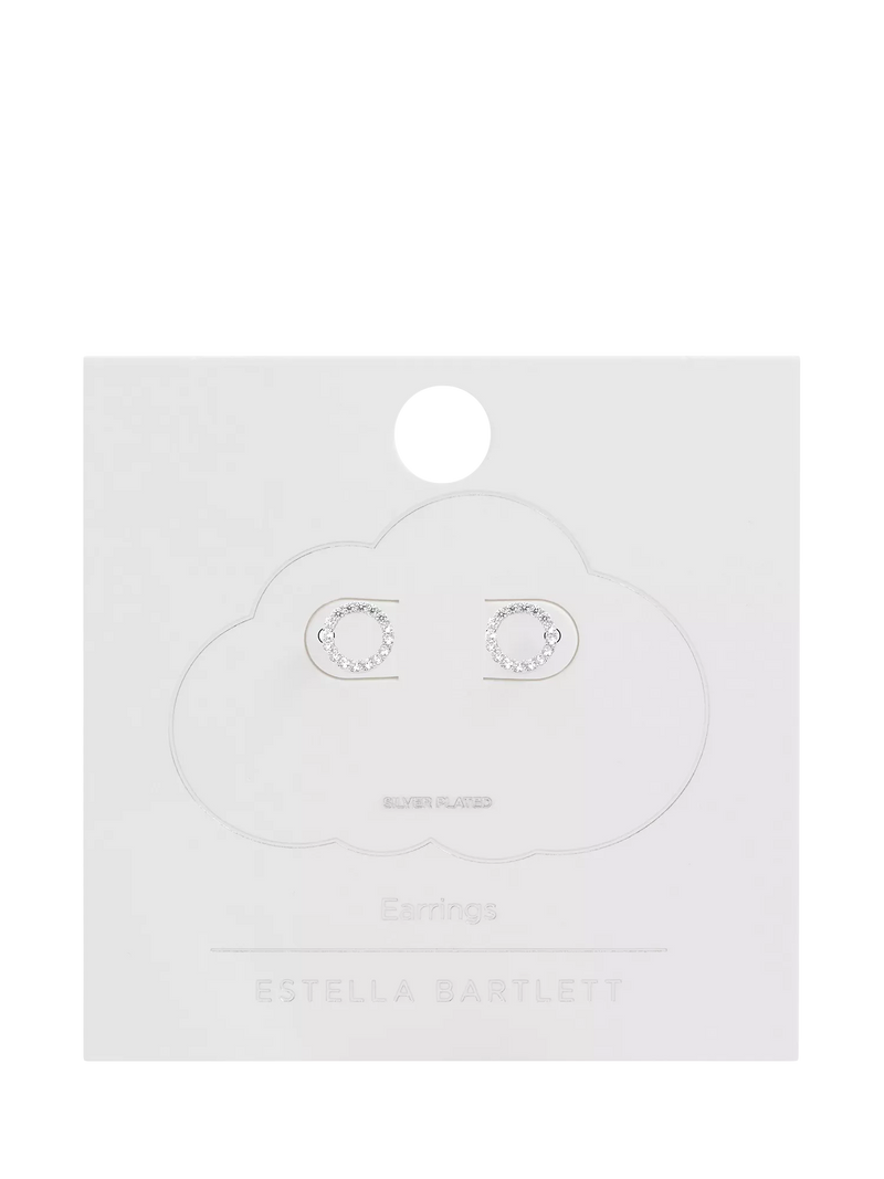 Estella Bartlett pave cubic zirconia circle stud earrings, UK version