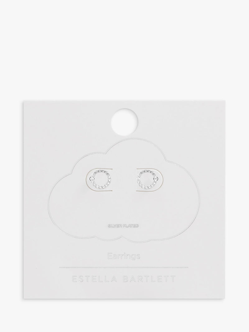 Estella Bartlett pave cubic zirconia circle stud earrings, UK version