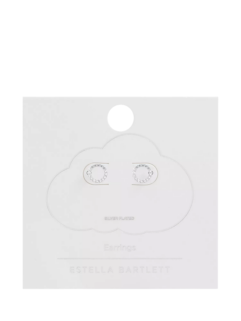 Estella Bartlett pave cubic zirconia circle stud earrings, UK version