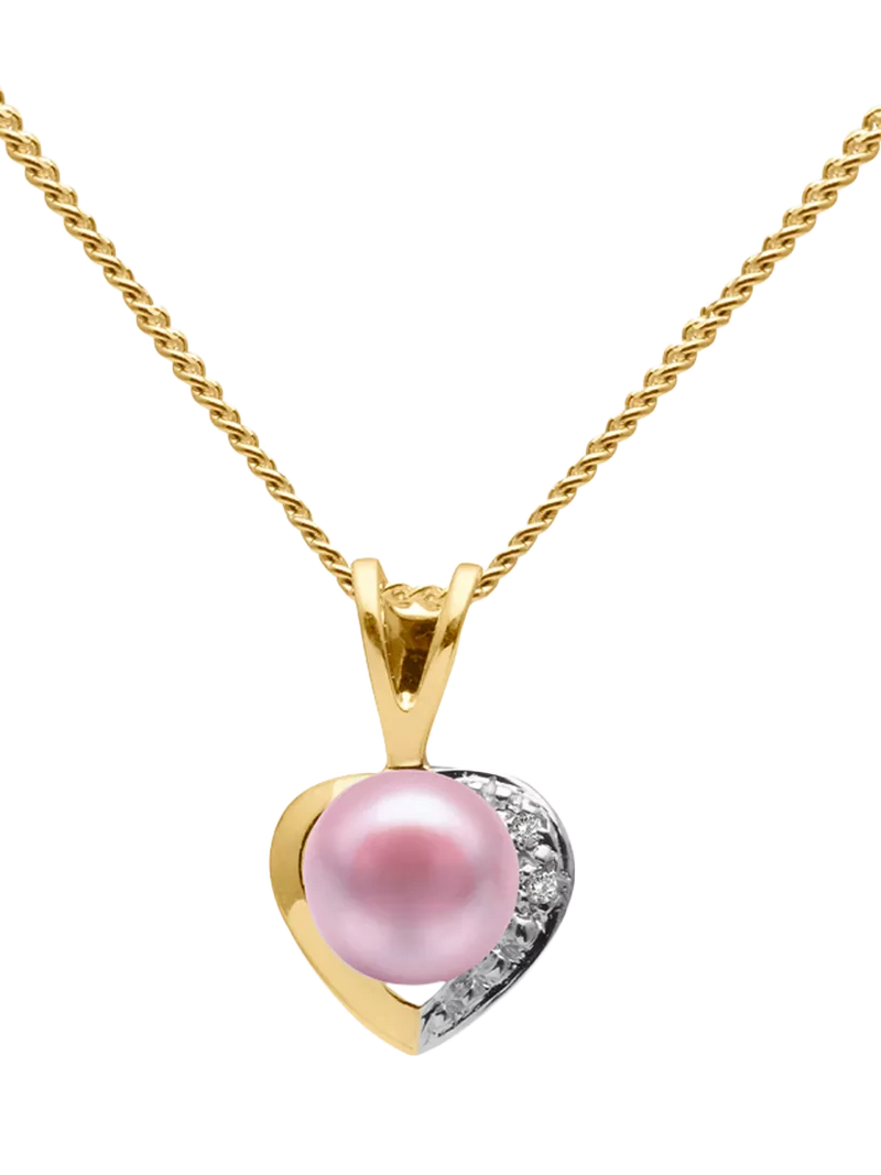 E.W Adams gold pearl heart pendant necklace - British product