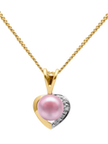 E.W Adams gold pearl heart pendant necklace - British product