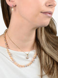 E.W Adams 9ct gold diamond pearl flower pendant, imported from the UK