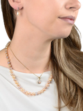 E.W Adams 9ct gold diamond pearl flower pendant, imported from the UK