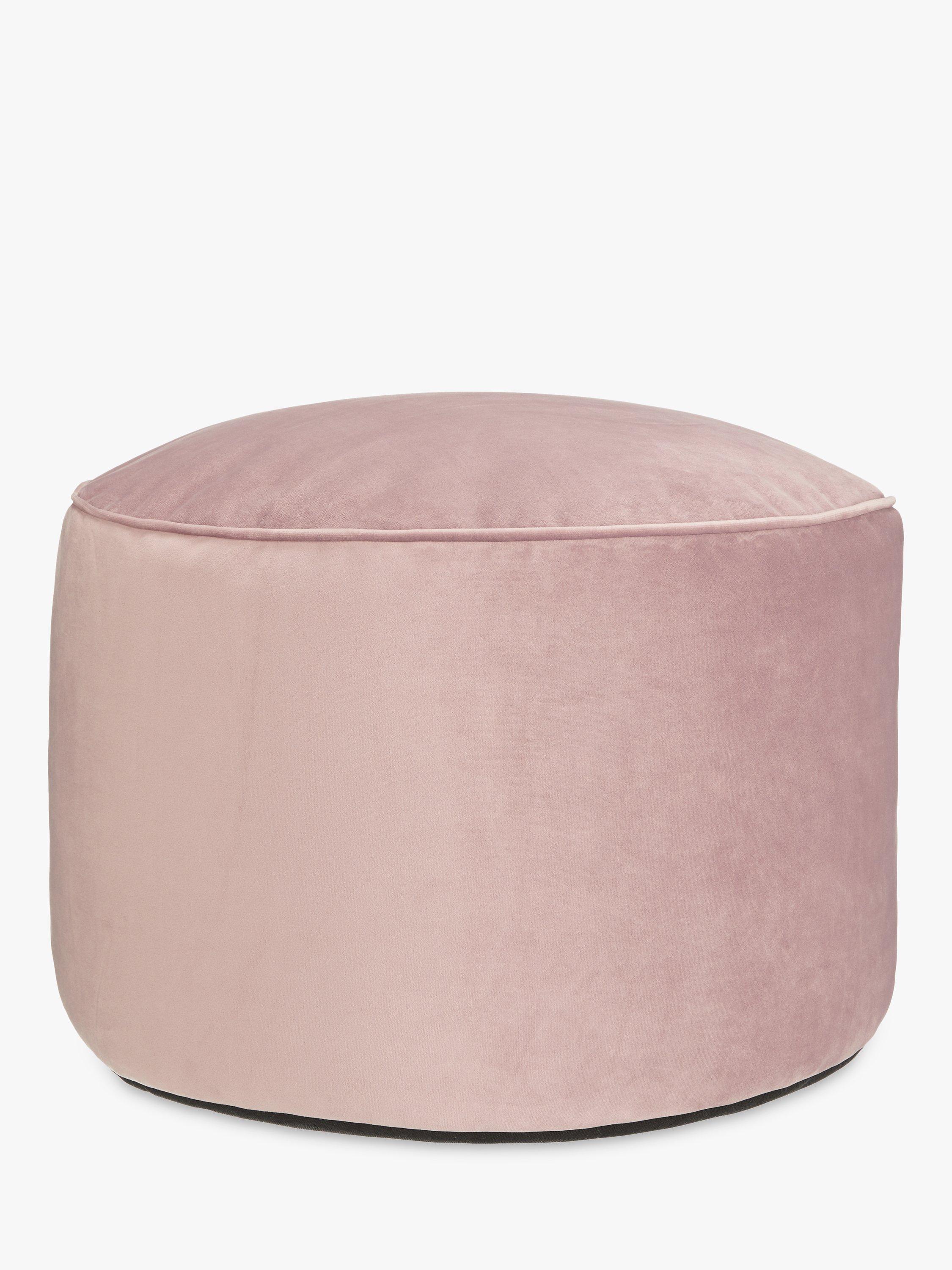 John Lewis velvet pouffe with piped edges, imported from the UK