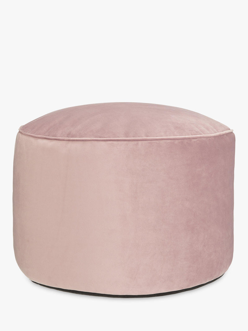 John Lewis velvet pouffe with piped edges, imported from the UK