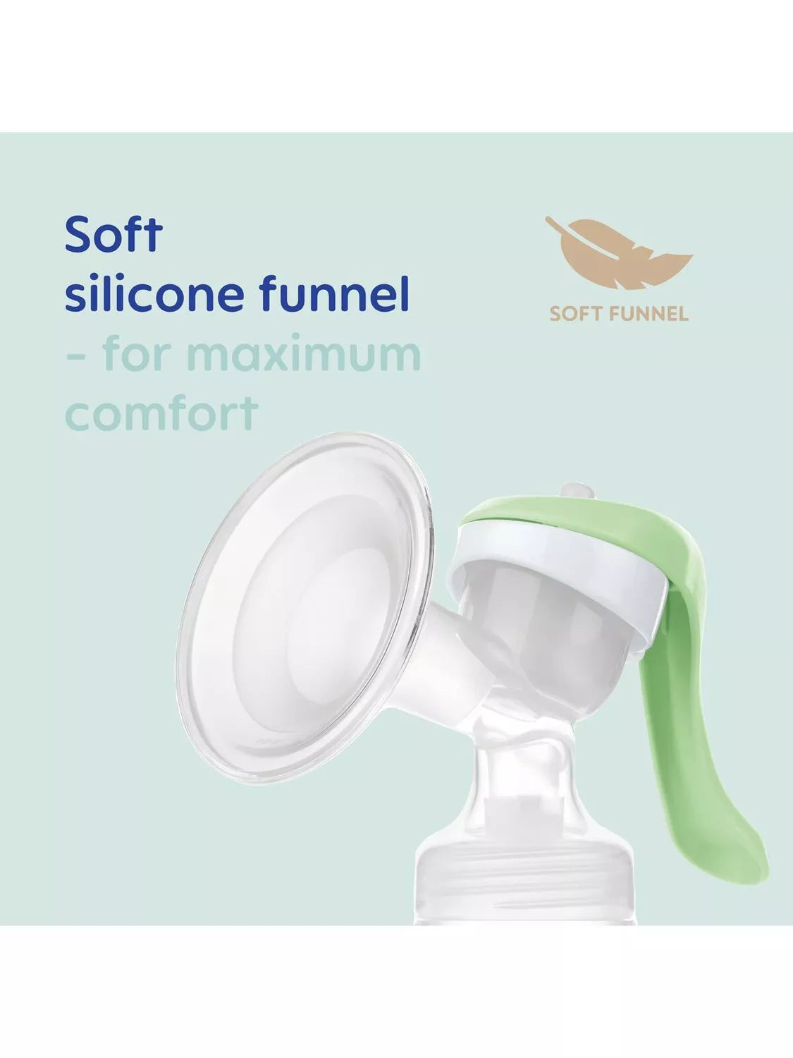 MAM manual breast pump with soft silicone funnel - British product