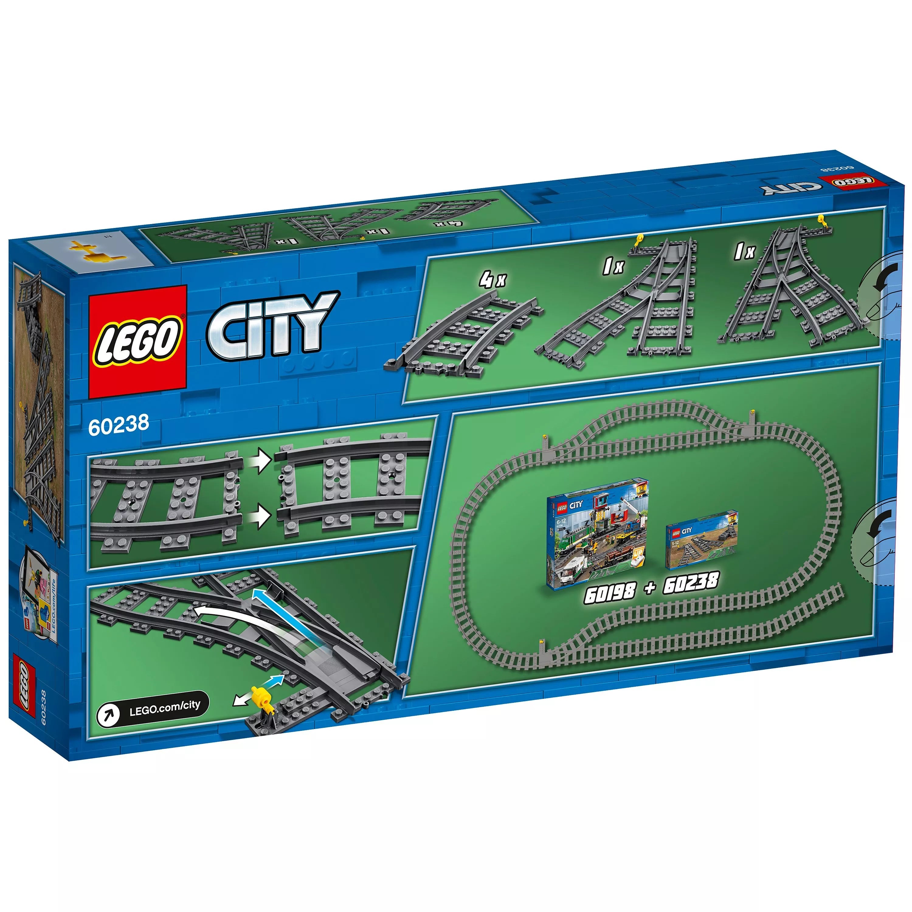 LEGO City 60238 switch tracks 8 pieces, imported from the UK