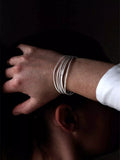 Nina B 6 strand open bangle, sterling silver (British brand)