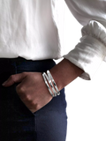 Nina B flat 4 strand open bangle sterling silver - British product