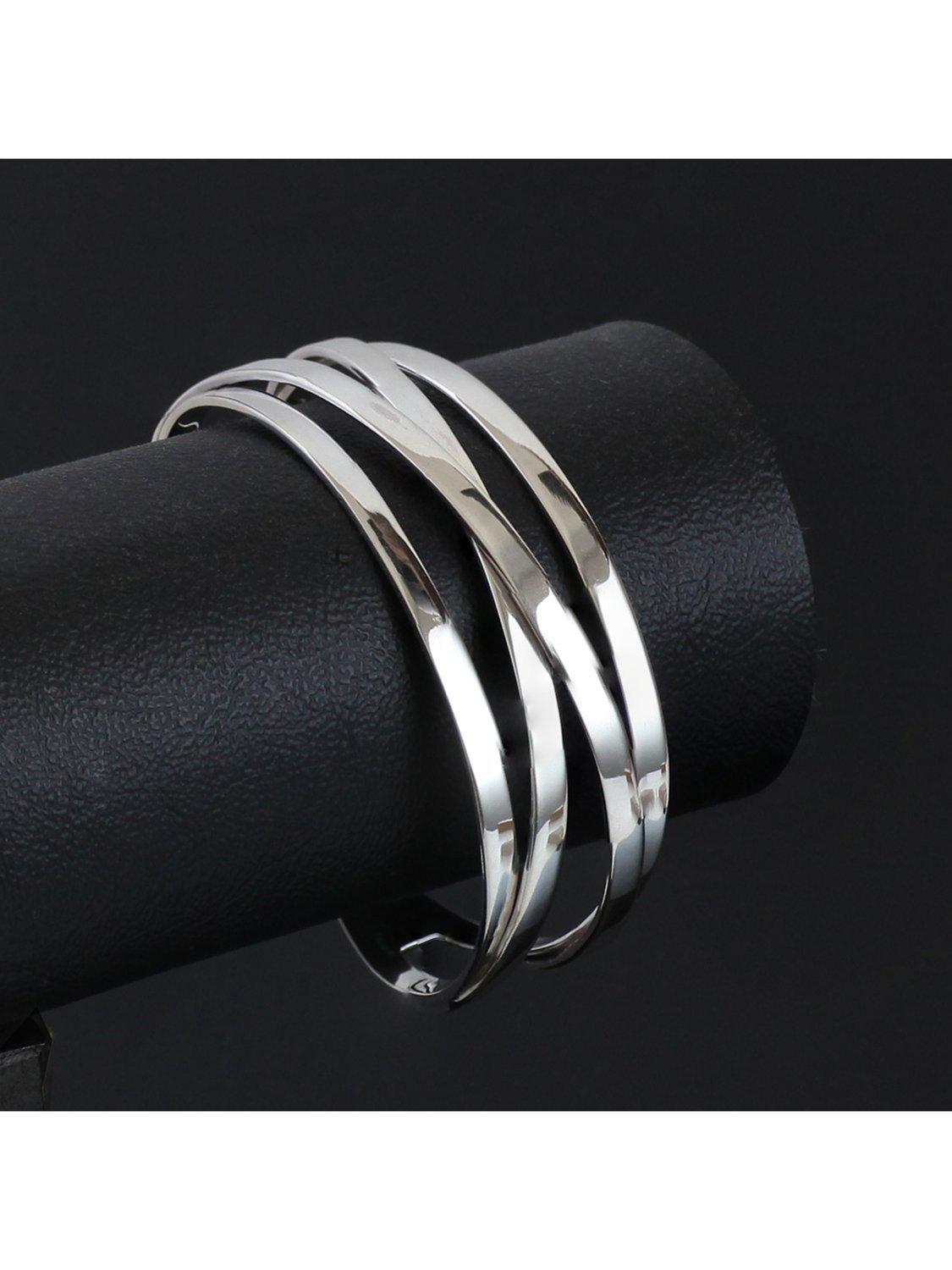 Nina B flat 4 strand open bangle sterling silver - British product