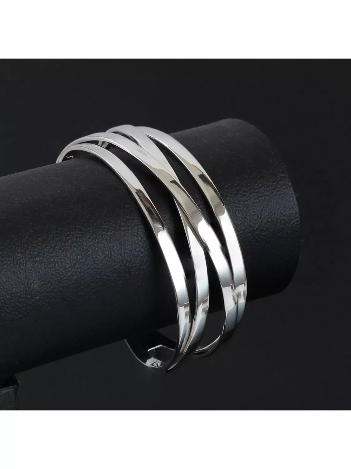 Nina B flat 4 strand open bangle sterling silver - British product