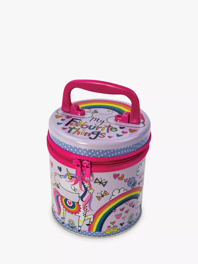 Prinzessin und Einhorn Motiv Reißverschlusstasche mit Henkel für Accessoires