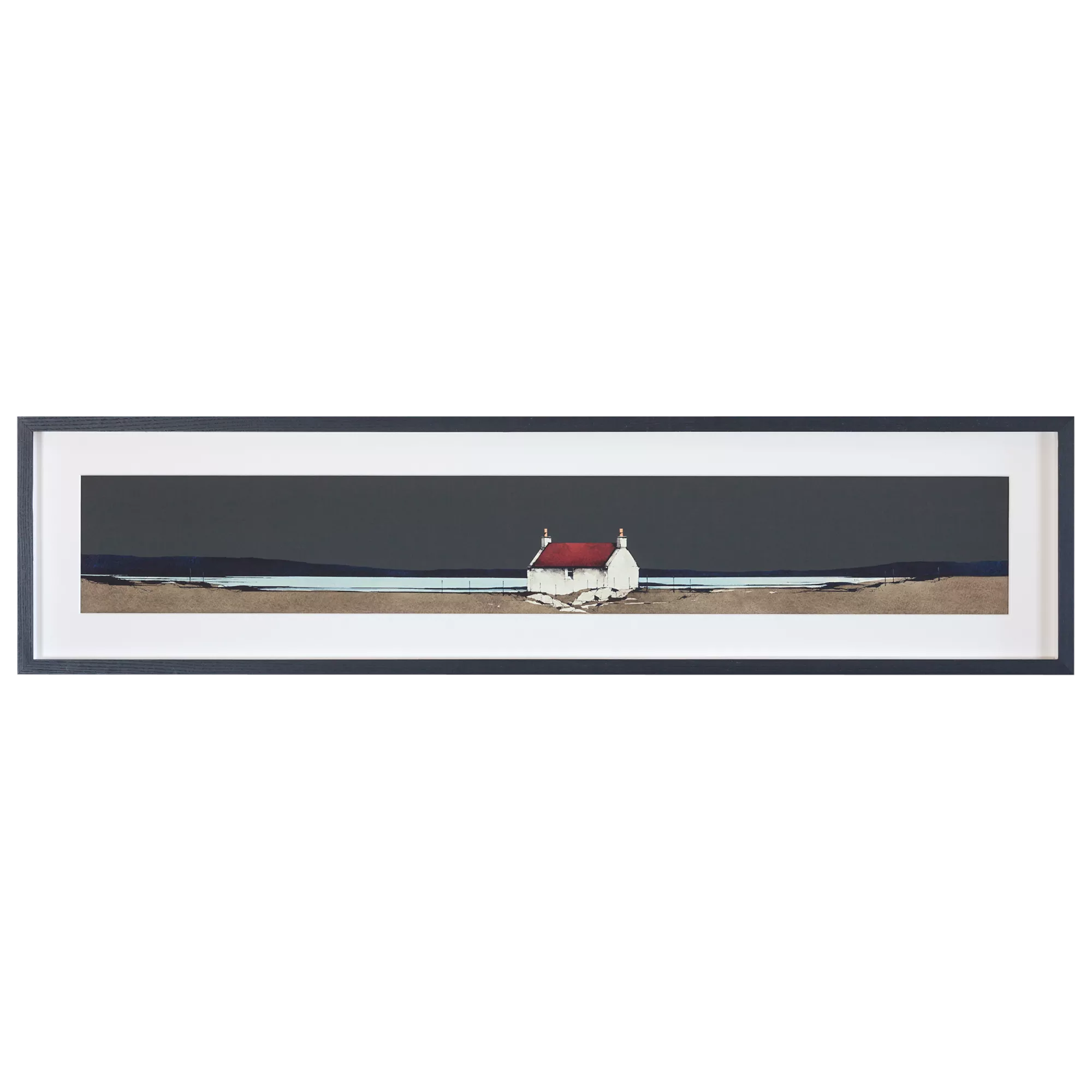 John Lewis framed print, Bruairnis Barra by Ron Lawson, 26x108cm - British product