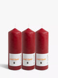 John Lewis red pillar candle set of 3, imported from the UK