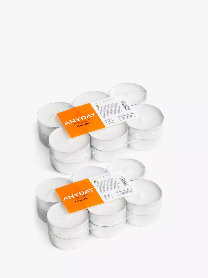 John Lewis maxi tealights pack of 24, imported from the UK