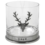 English Pewter Company Single Stag Head crystal tumbler 13.5oz - British product