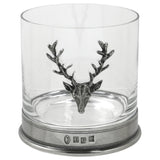 English Pewter Company Single Stag Head crystal tumbler 13.5oz - British product