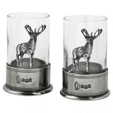 English Pewter Company Crystal Stag shot glasses set of 2 - British product