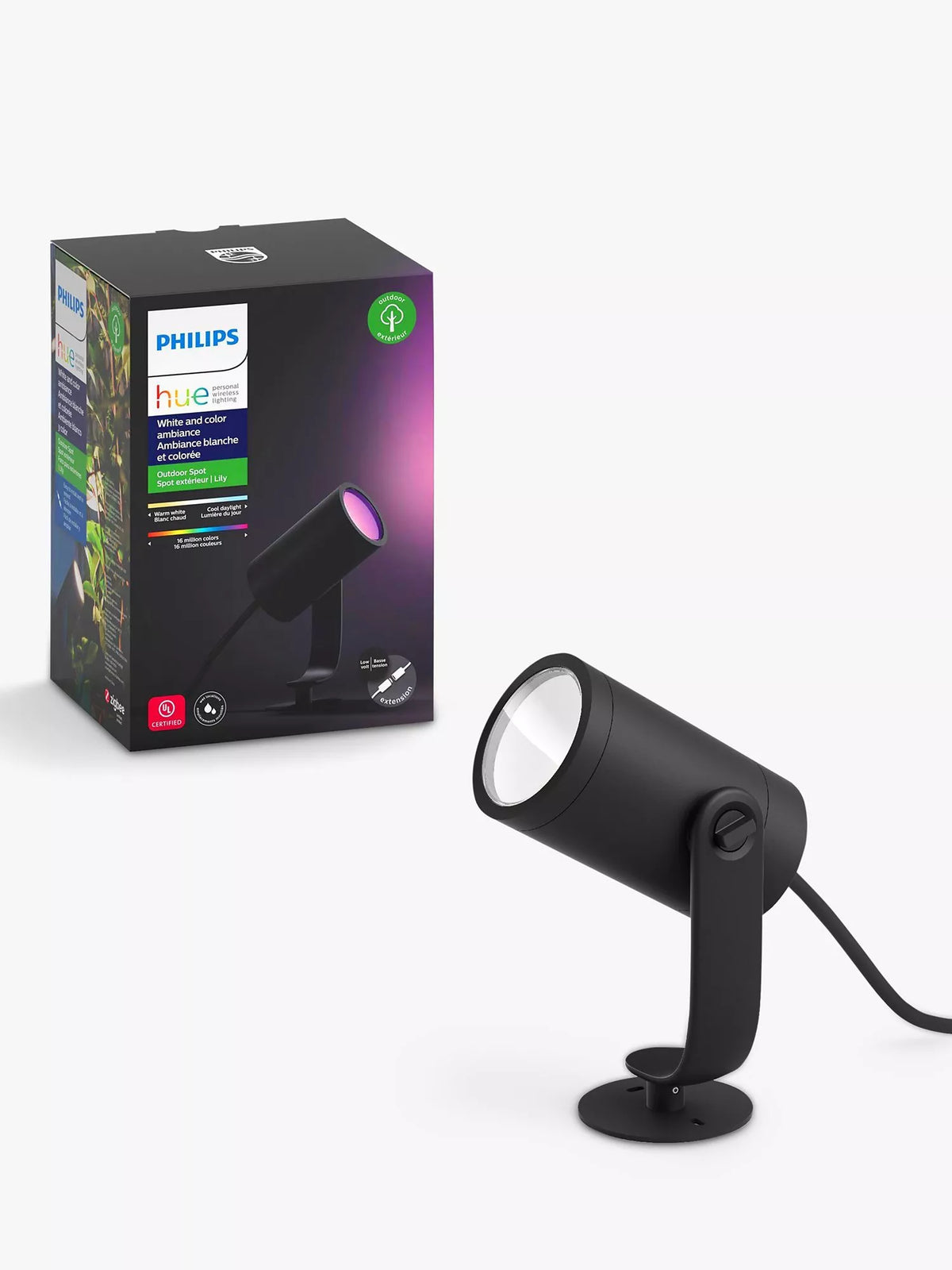 Philips Hue Lily smart outdoor spotlight extension Black (British brand)